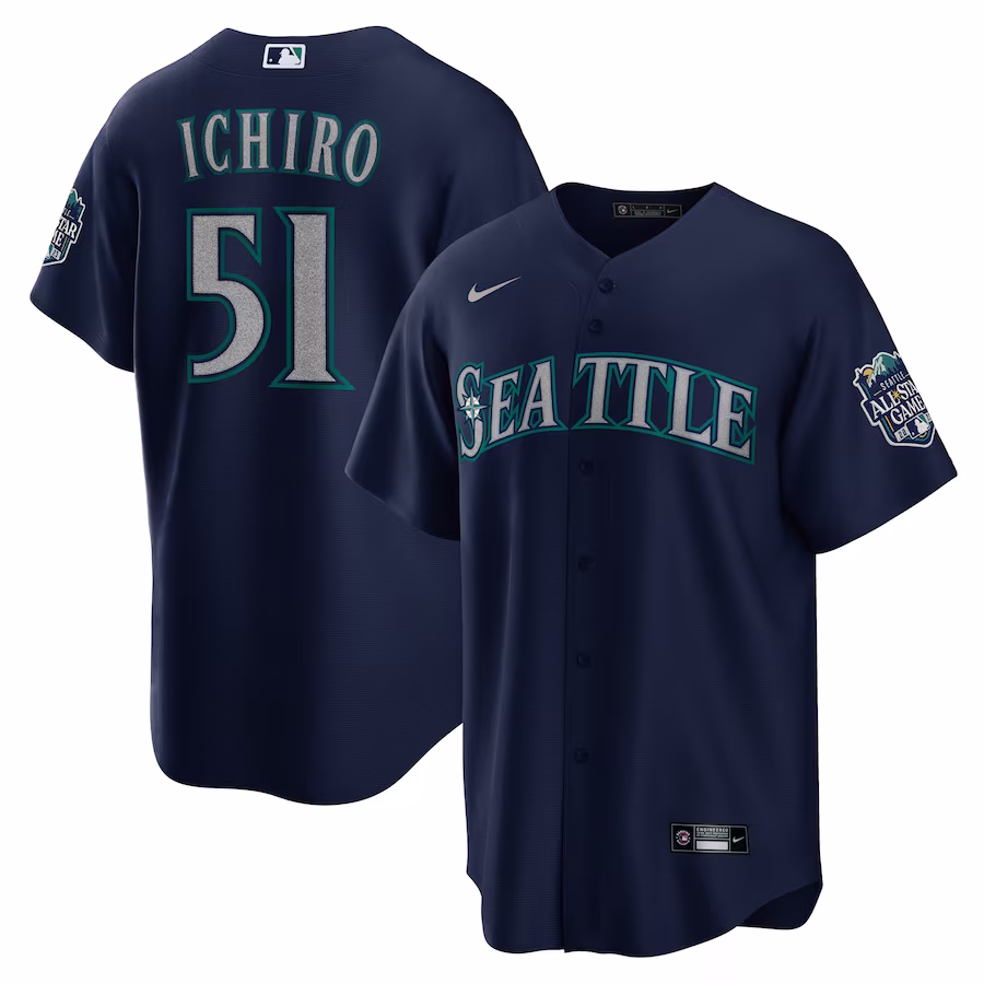 Men's Seattle Mariners Ichiro Suzuki Nike Navy Alternate Replica Player Jersey - ujerseystore
