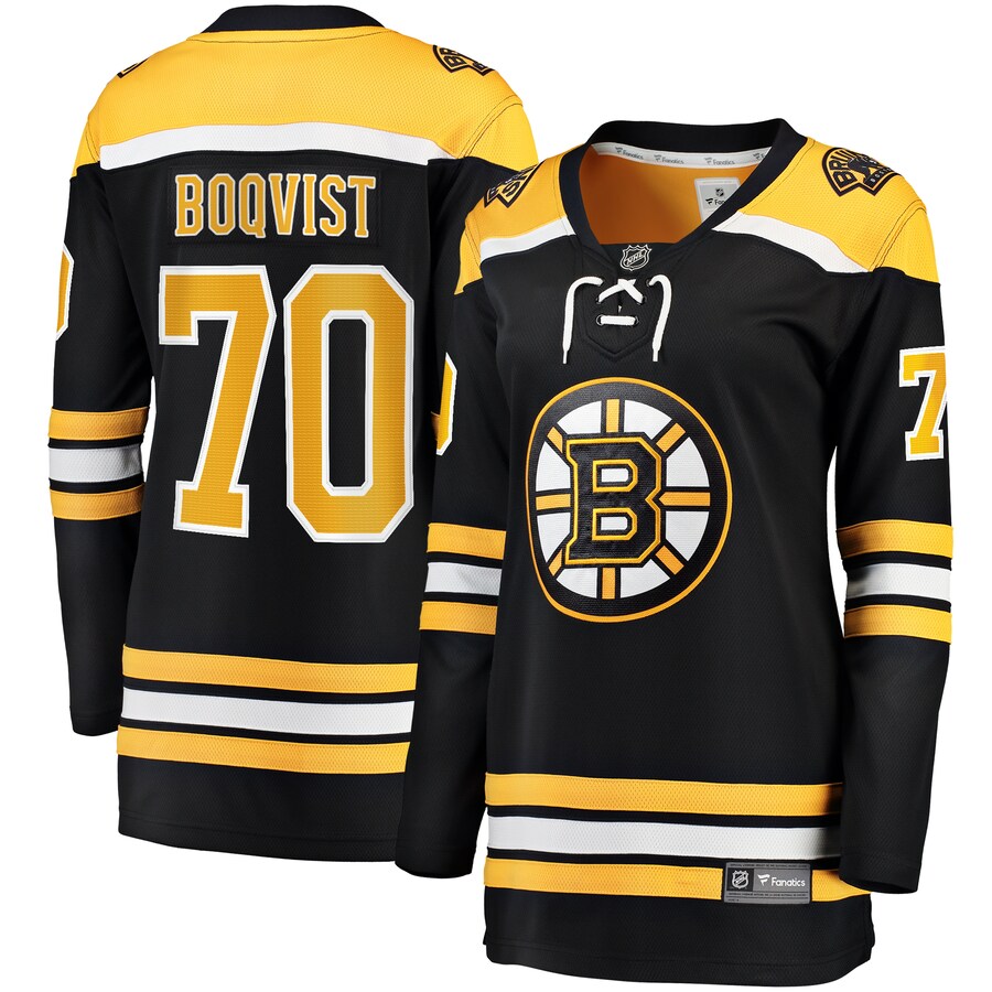 Women's Boston Bruins Jesper Boqvist Fanatics Branded Black Home Breakaway Player Jersey - ujerseystore