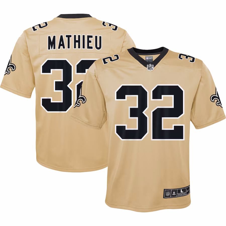Youth New Orleans Saints Tyrann Mathieu Nike Gold Inverted Game Jersey - ujerseystore