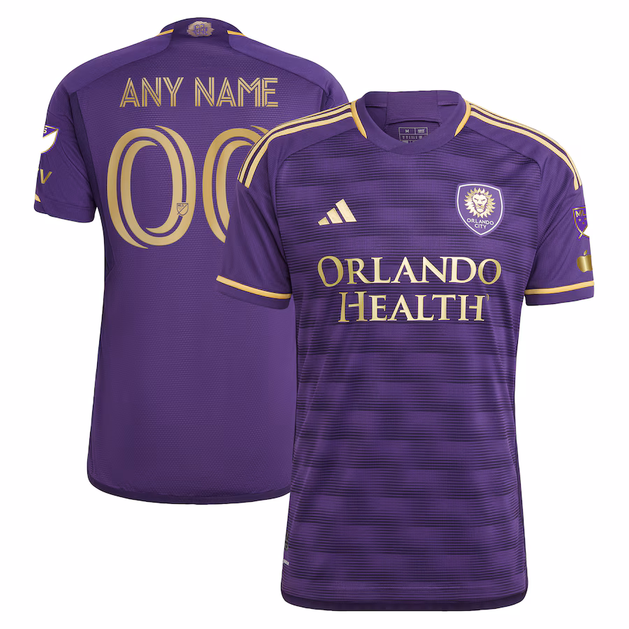 Men's Orlando City SC adidas Purple 2023 The Wall Kit Authentic Custom Jersey - ujerseystore