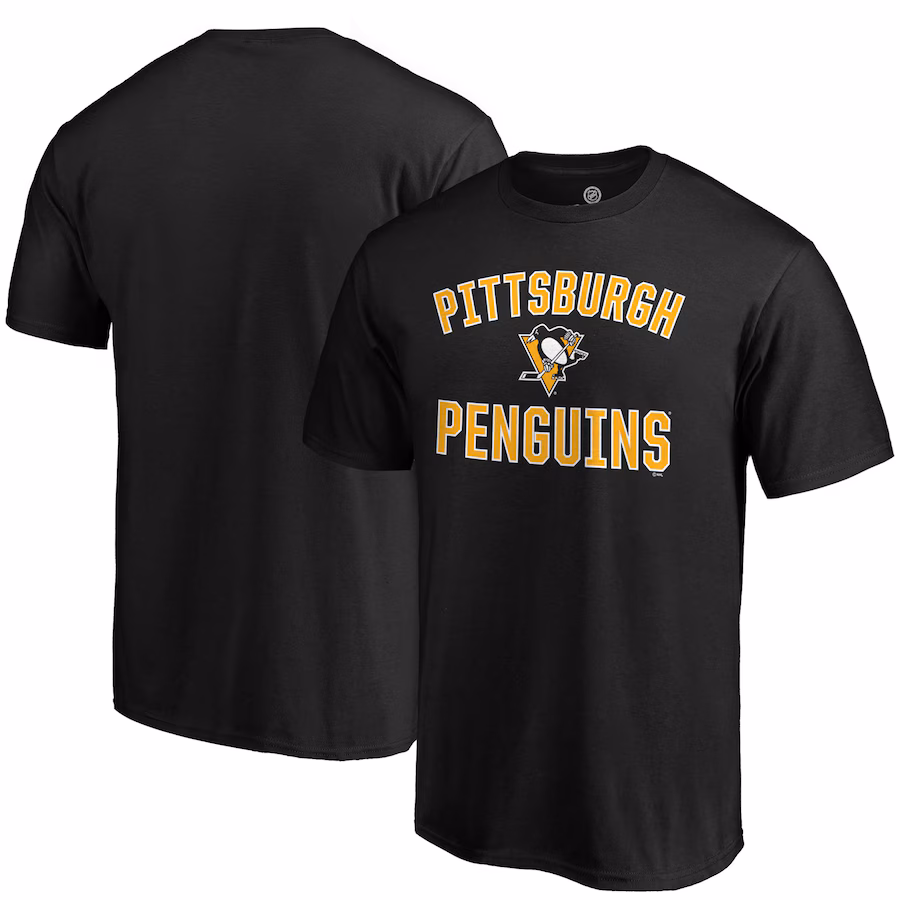Men's Pittsburgh Penguins Fanatics Black Team Victory Arch T-Shirt - ujerseystore