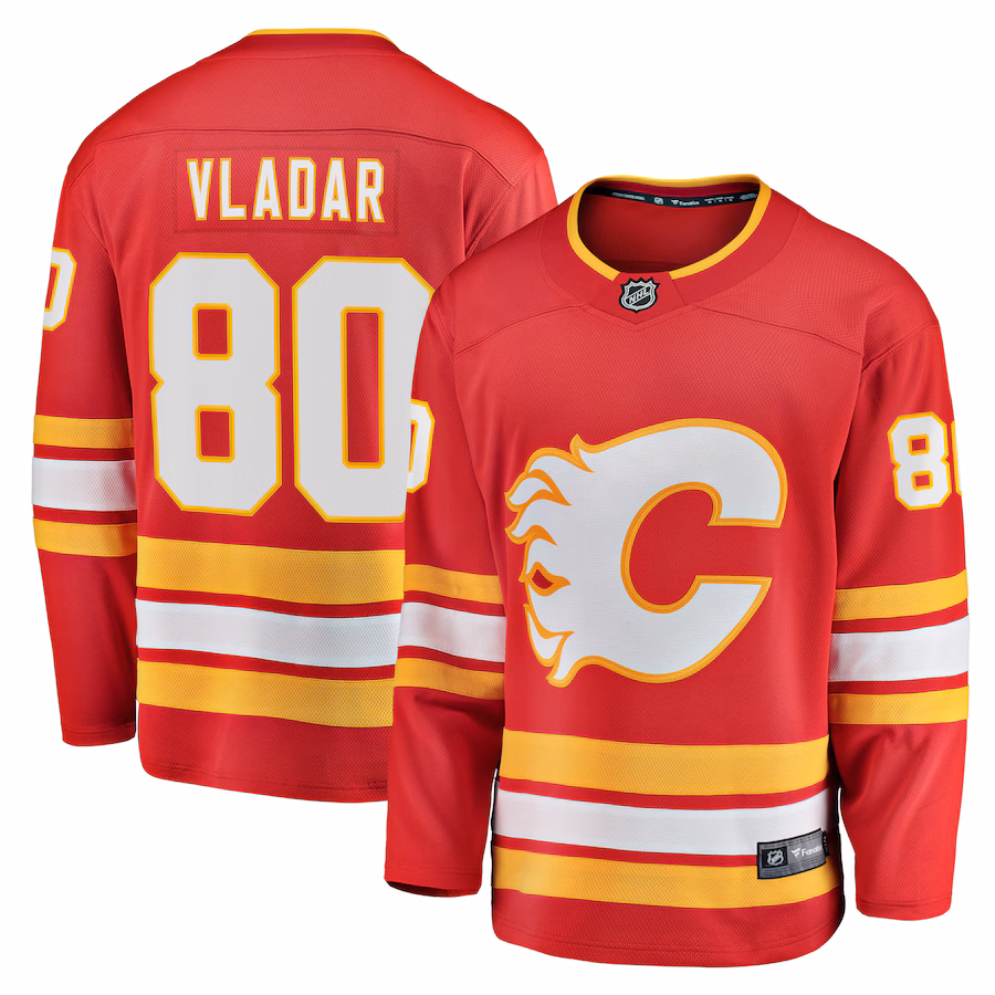 Men's Calgary Flames Daniel Vladar Fanatics Red Home Breakaway Player Jersey - ujerseystore