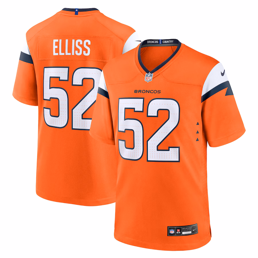 Men's Denver Broncos Jonah Elliss Nike Orange Team Game Jersey - ujerseystore