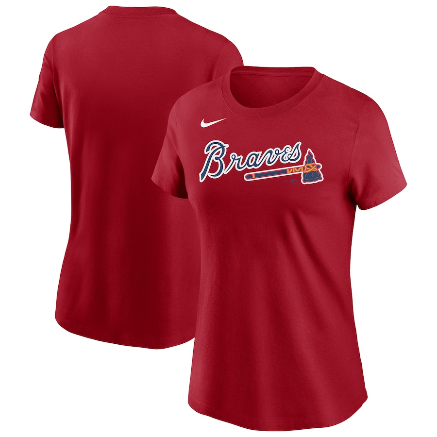 Women's Atlanta Braves Nike Red Wordmark T-Shirt - ujerseystore