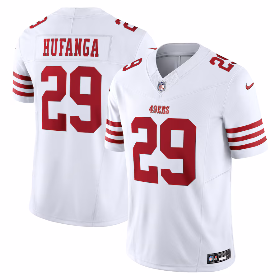 Men's San Francisco 49ers Talanoa Hufanga Nike White Vapor F.U.S.E. Limited Jersey - ujerseystore