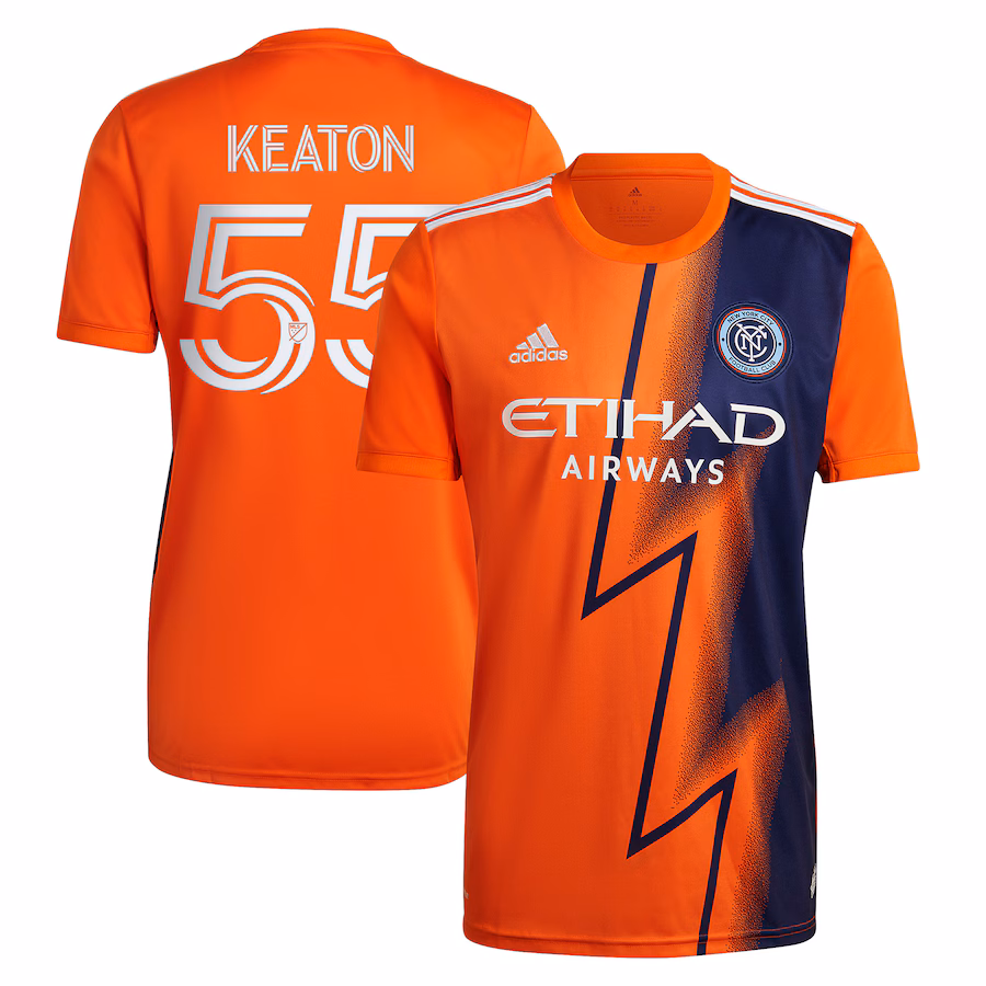 Men's New York City FC Keaton Parks adidas Orange 2023 The Volt Kit Replica Player Jersey - ujerseystore