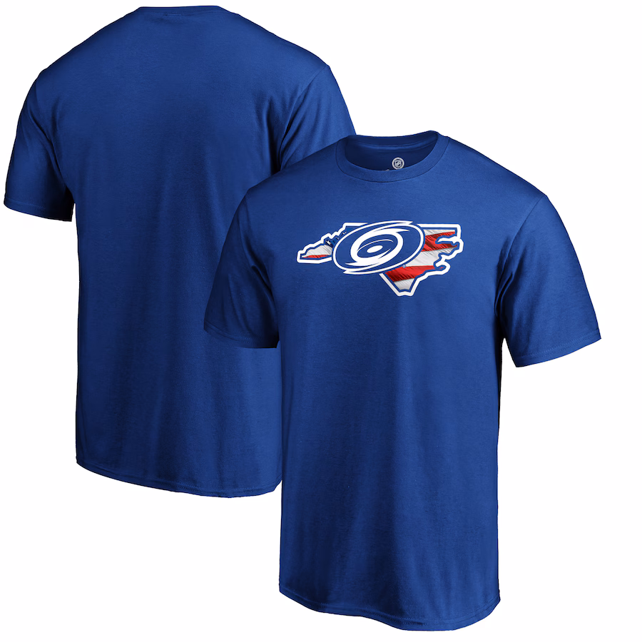 Men's Carolina Hurricanes Royal NHL Banner State T-Shirt - ujerseystore