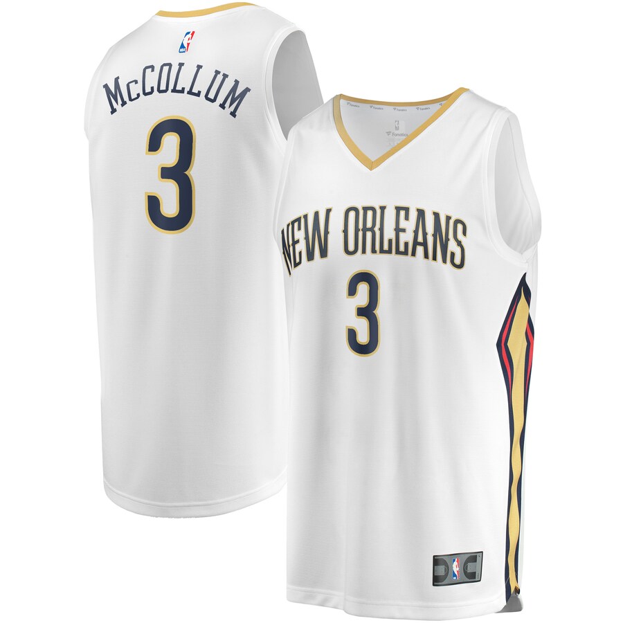 Men's New Orleans Pelicans C.J. McCollum Fanatics White Fast Break Replica Jersey - Association Edition - ujerseystore