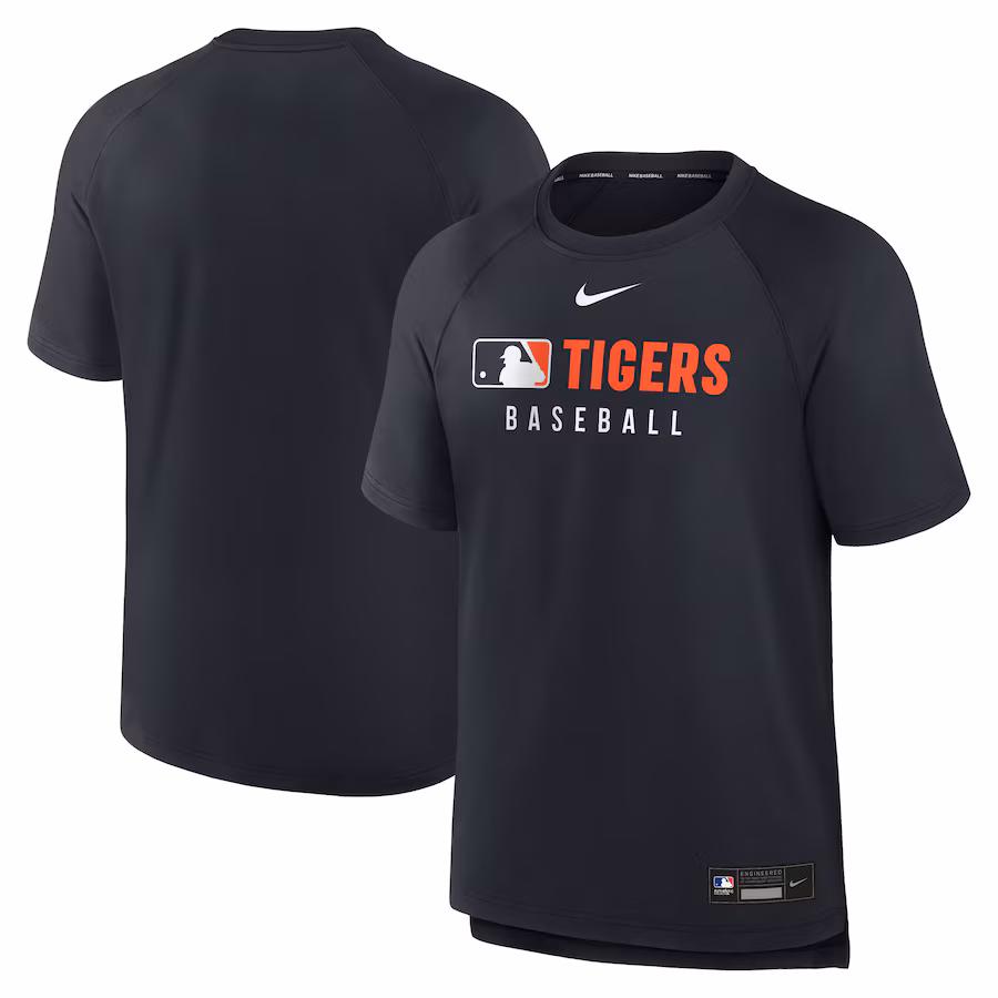 Men's Detroit Tigers Nike Navy Authentic Collection Pregame Raglan Performance T-Shirt - ujerseystore