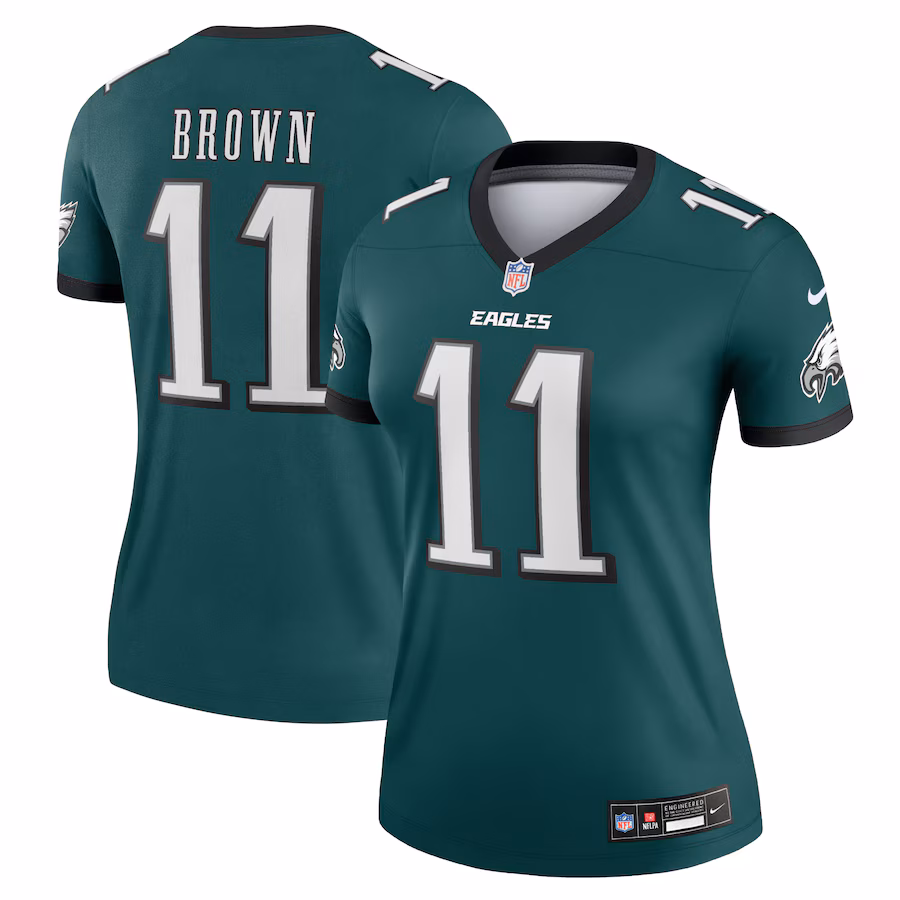 Women's Philadelphia Eagles A.J. Brown Nike Midnight Green Legend Player Performance Top - ujerseystore