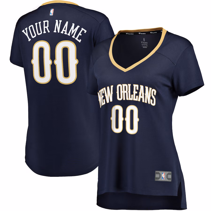 Women's New Orleans Pelicans Fanatics Navy Fast Break Custom Jersey - Icon Edition - ujerseystore