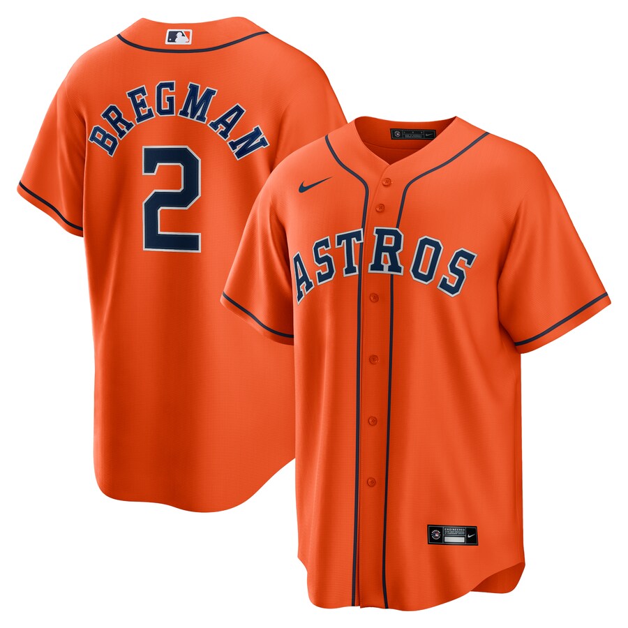 Men's Houston Astros Alex Bregman Nike Orange Alternate Replica Player Name Jersey - ujerseystore