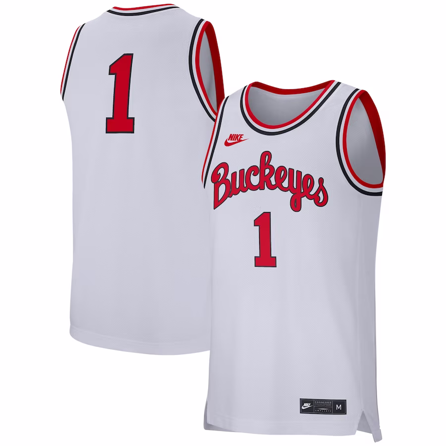 #1 Ohio State Buckeyes Nike Replica Jersey - White - ujerseystore