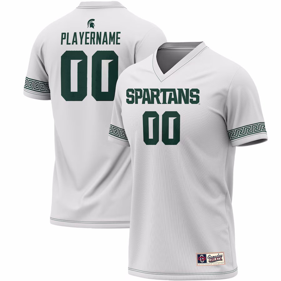Michigan State Spartans GameDay Greats Youth NIL Pick-A-Player Lightweight Soccer Jersey - White - ujerseystore