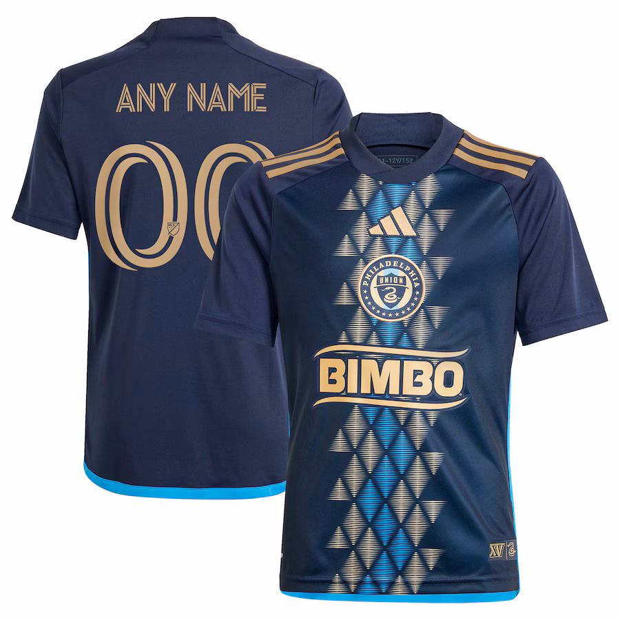 Youth Philadelphia Union  adidas Navy 2024 The XV Kit Replica Custom Jersey - ujerseystore