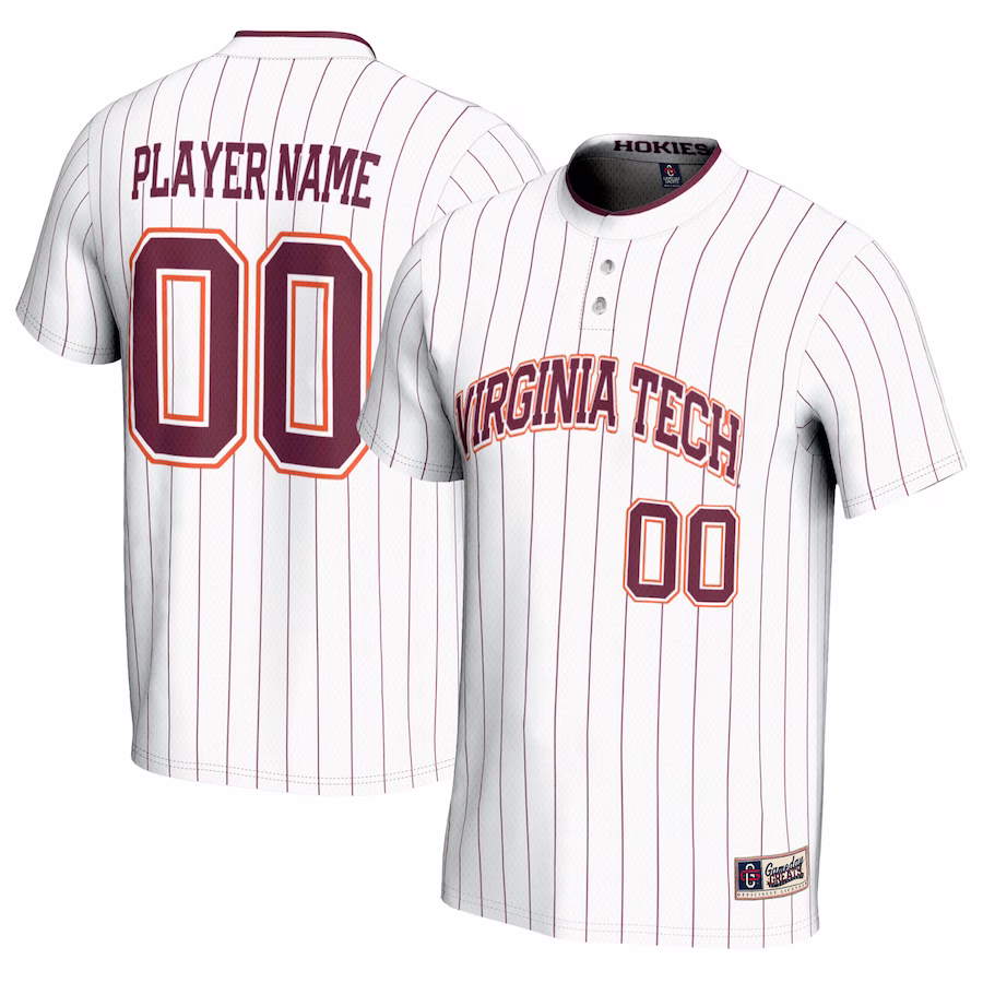Virginia Tech Hokies GameDay Greats Youth NIL Pick-A-Player Lightweight Softball Jersey - White - ujerseystore