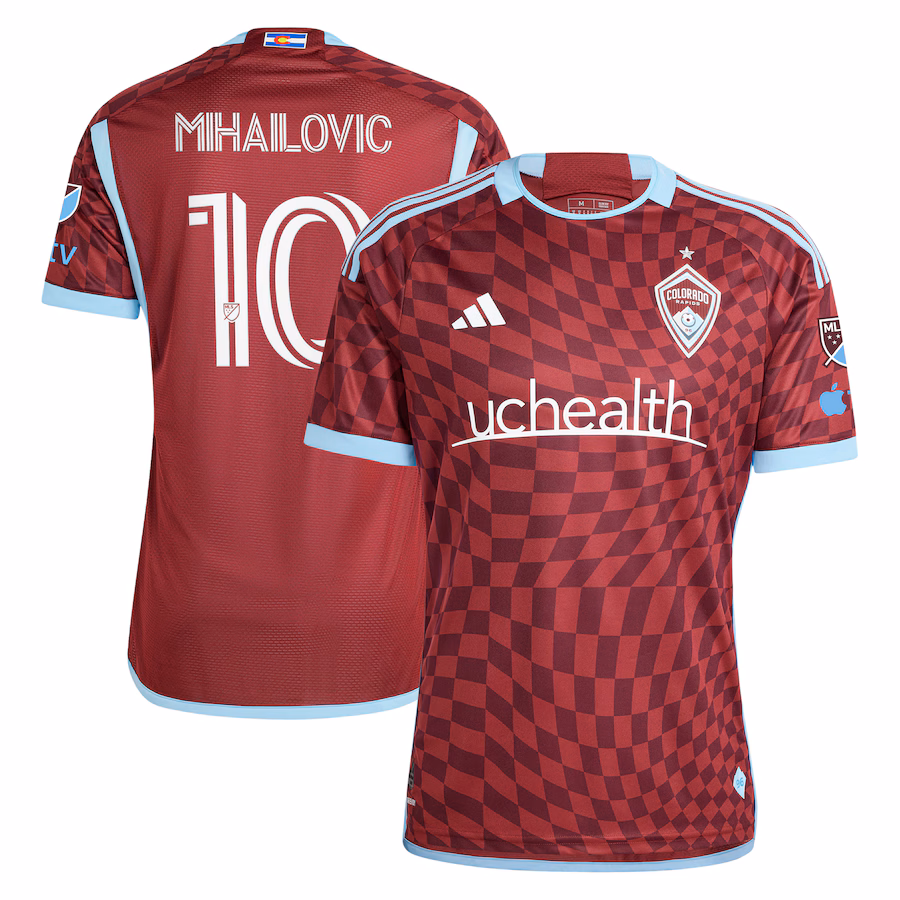 Men's Colorado Rapids Djordje Mihailovic adidas Burgundy 2024 One Flag Kit Authentic Player Jersey - ujerseystore