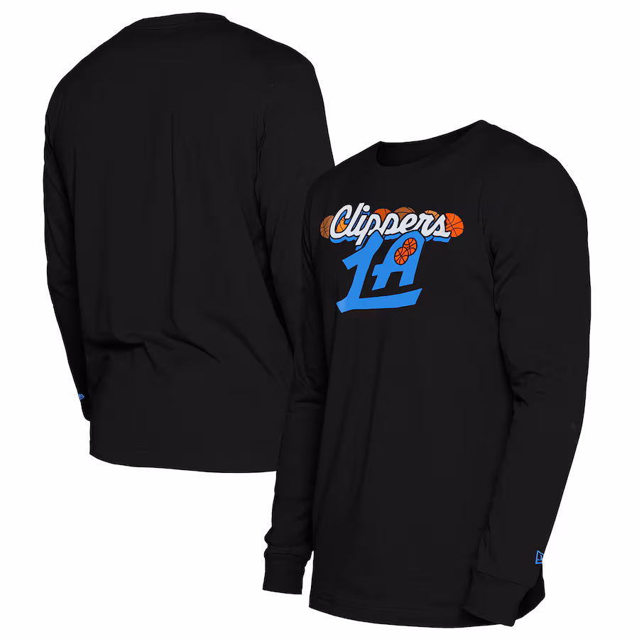 Men's LA Clippers  New Era Black 2024/25 City Edition Long Sleeve T-Shirt - ujerseystore