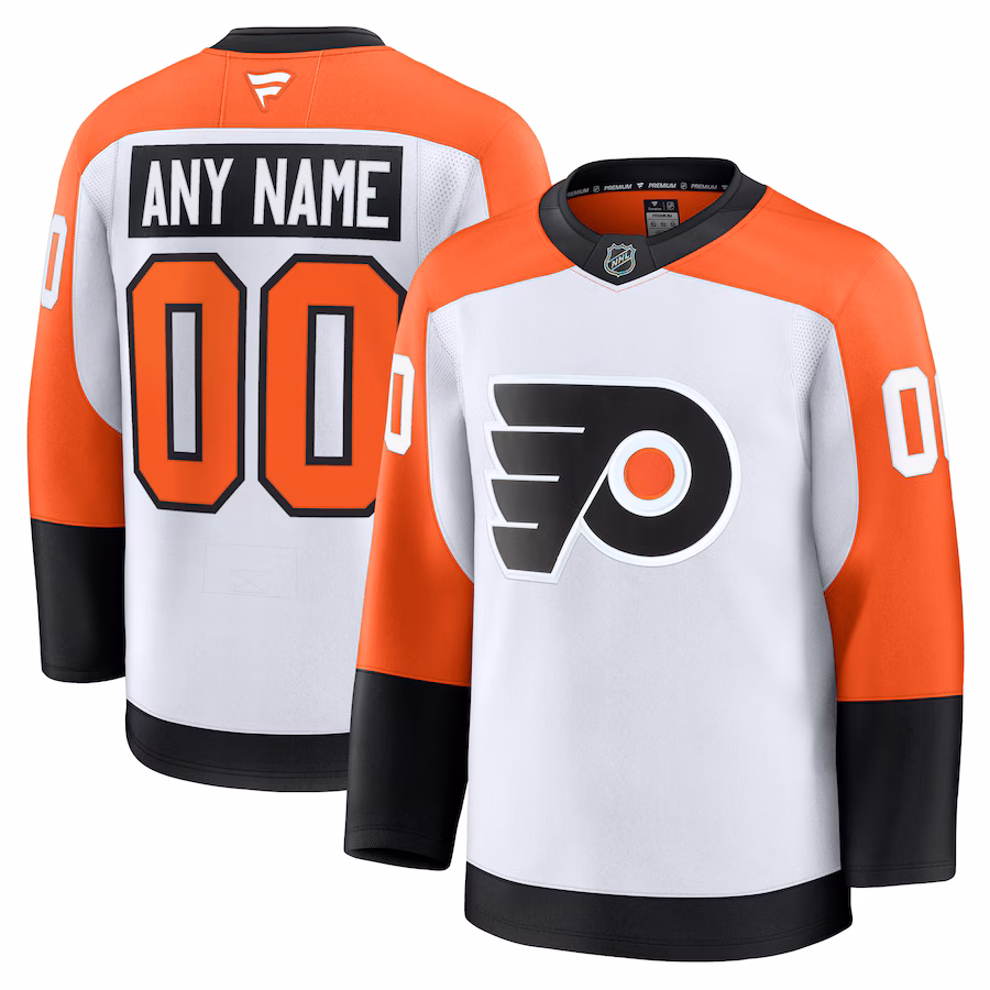 Men's Philadelphia Flyers Fanatics White Away Premium Custom Jersey - ujerseystore