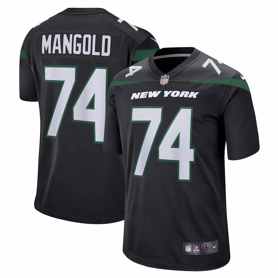 Men's New York Jets Nick Mangold Nike Black Retired Player Jersey - ujerseystore