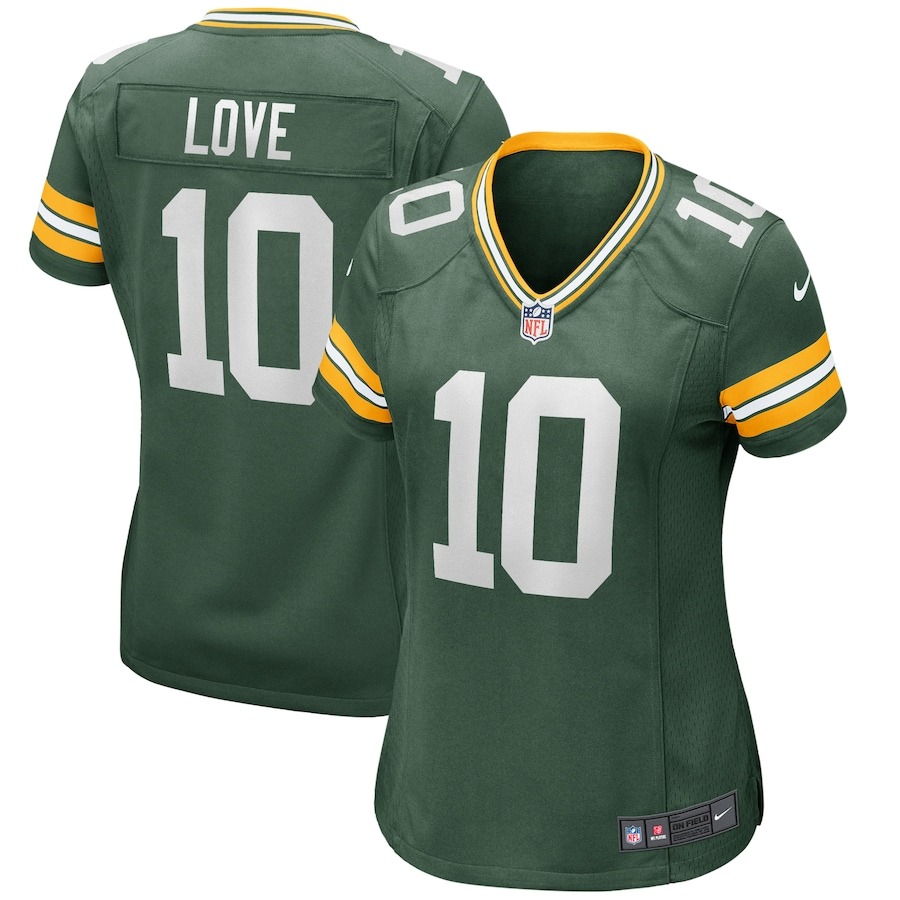 Women's Green Bay Packers Jordan Love Nike Green Game Jersey - ujerseystore