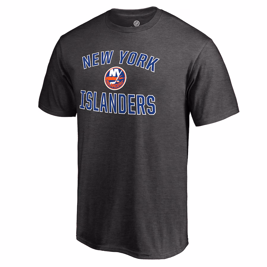 Men's New York Islanders Heathered Gray Victory Arch T-Shirt - ujerseystore