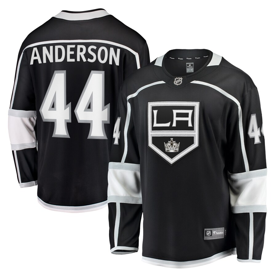 Men's Los Angeles Kings Mikey Anderson Fanatics Branded Black Home Breakaway Player Jersey - ujerseystore