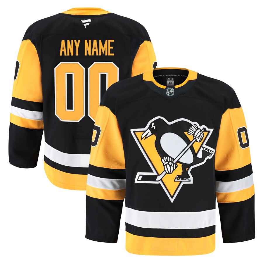 Men's Pittsburgh Penguins Fanatics Black Home Authentic Pro Custom Jersey - ujerseystore