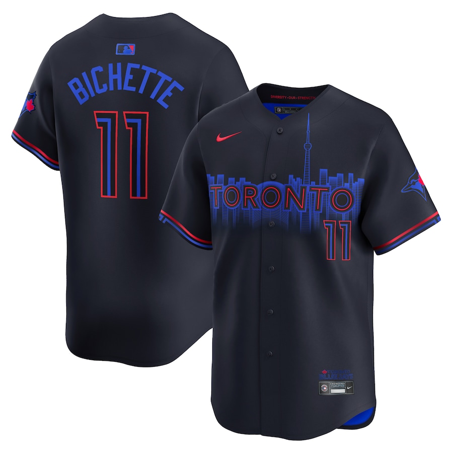 Men's Toronto Blue Jays Bo Bichette Nike Black 2024 City Connect Limited Player Jersey - ujerseystore