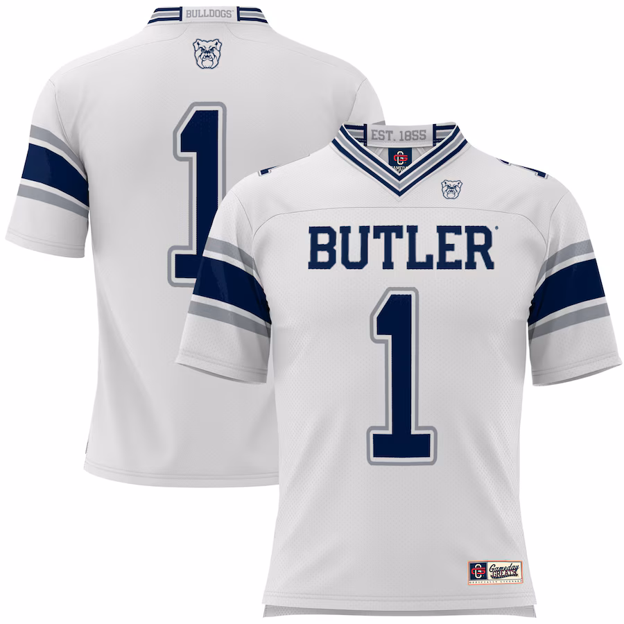 Men's GameDay Greats #1 White Butler Bulldogs Football Jersey - ujerseystore