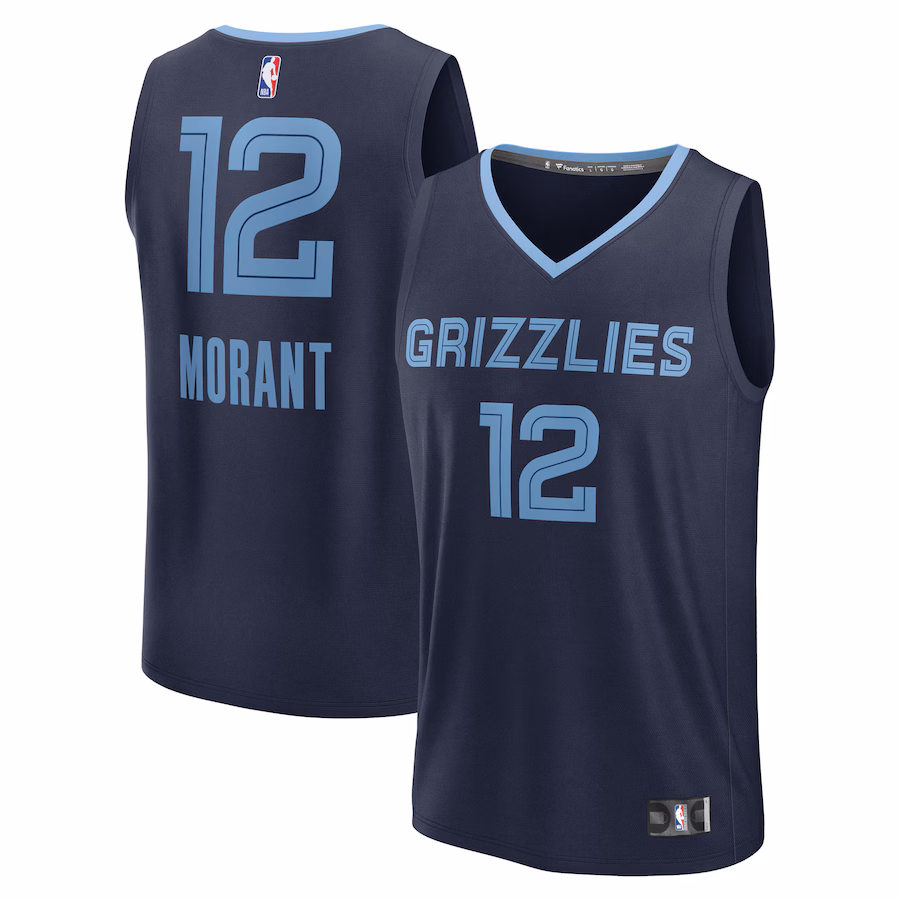 Men's Memphis Grizzlies Ja Morant Fanatics Navy Fast Break Replica Player Jersey - Icon Edition - ujerseystore