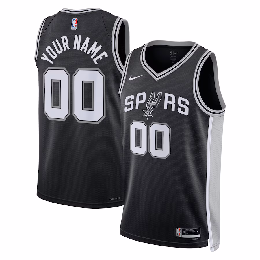 Unisex San Antonio Spurs Nike Black Swingman Custom Jersey - Icon Edition - ujerseystore