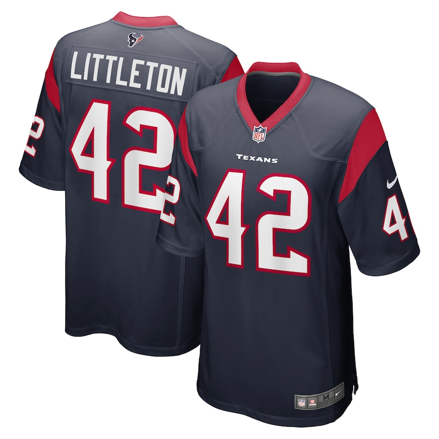 Men's Houston Texans Cory Littleton Nike Navy Game Player Jersey - ujerseystore