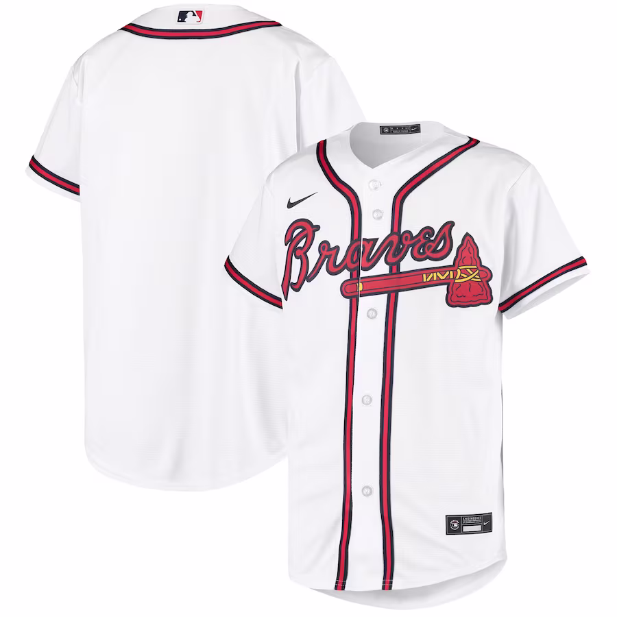 Youth Atlanta Braves Nike White Home Replica Team Jersey - ujerseystore