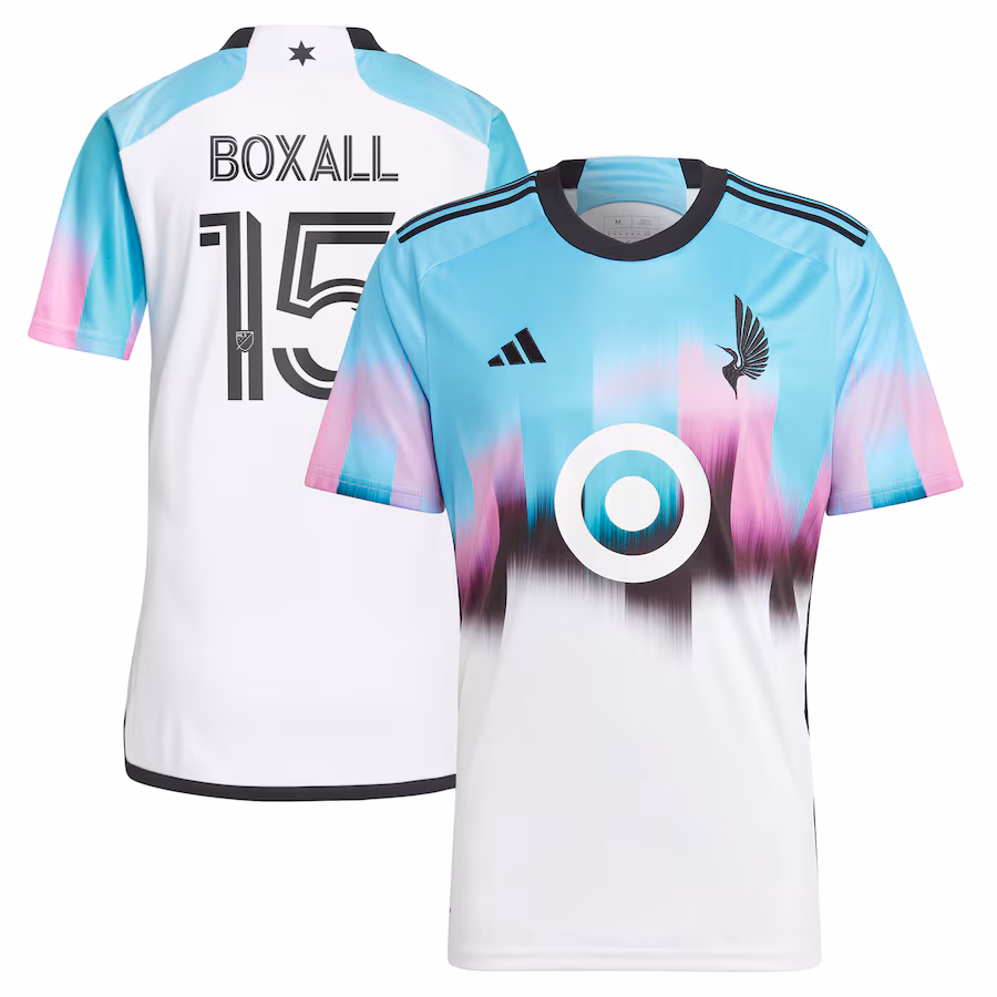 Men's Minnesota United FC Michael Boxall adidas White 2023 The Northern Lights Kit Replica Jersey - ujerseystore