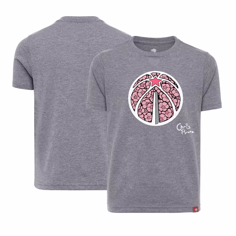 Youth Washington Wizards Sportiqe Heather Gray 2022/23 Wizards x Chris Pyrate City Edition T-Shirt - ujerseystore