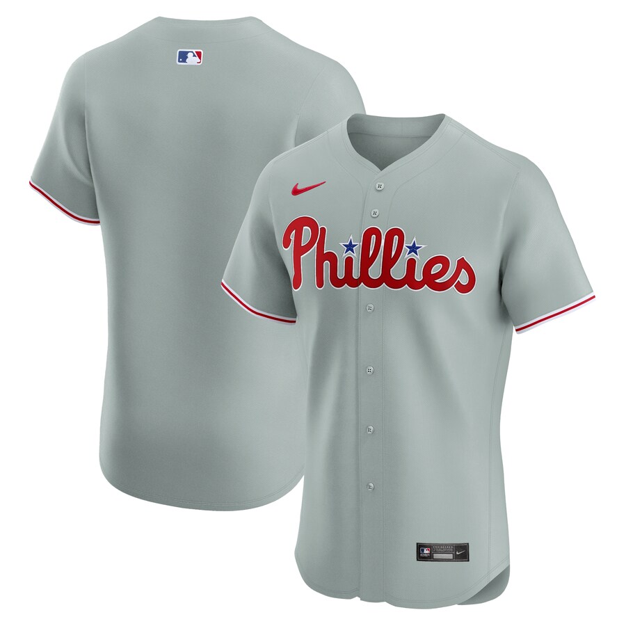 Men's Philadelphia Phillies Nike Gray Road Elite Jersey - ujerseystore