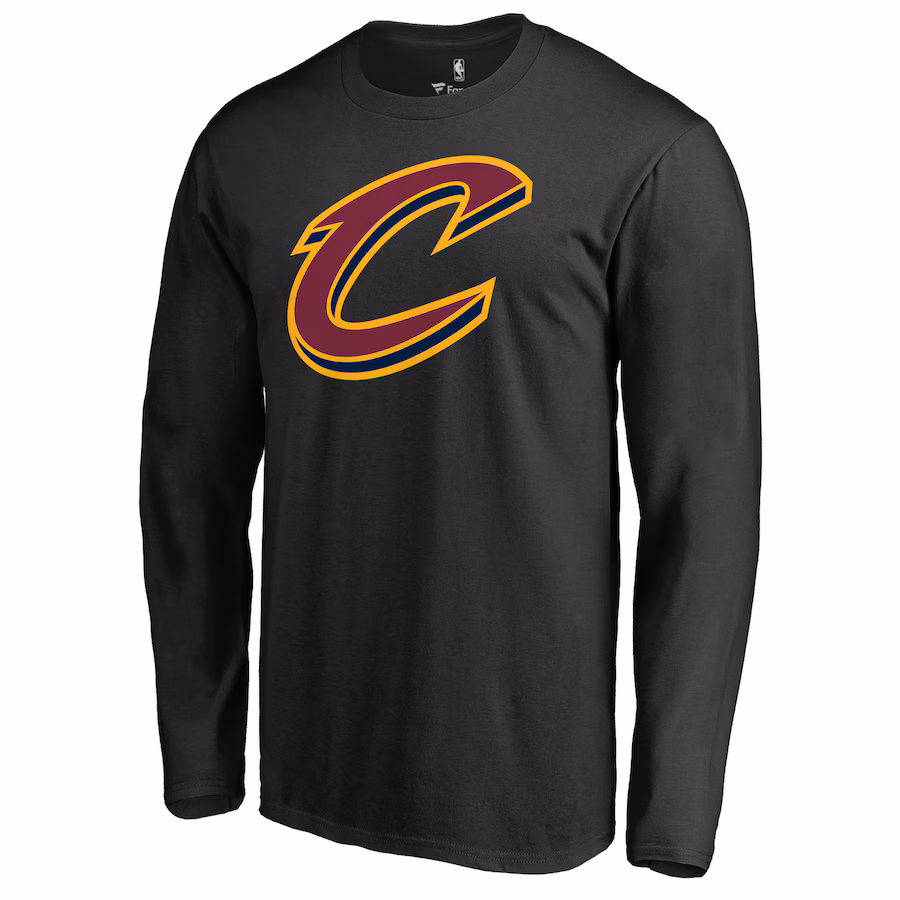 Men's Cleveland Cavaliers Black Secondary Logo Long Sleeve T-Shirt - ujerseystore