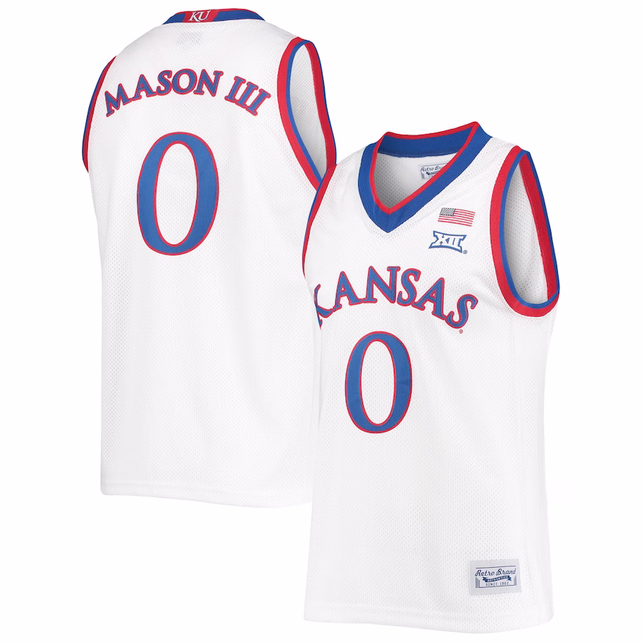 Frank Mason III Kansas Jayhawks Original Retro Brand Commemorative Classic Basketball Jersey - White - ujerseystore