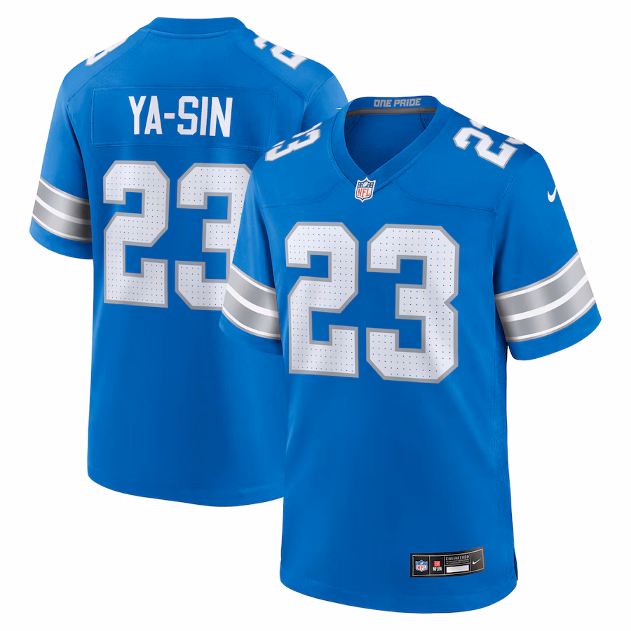 Men's Detroit Lions Rock Ya-Sin Nike Blue Team Game Jersey - ujerseystore