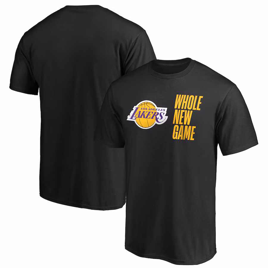 Men's Los Angeles Lakers Black Whole New Game Team T-Shirt - ujerseystore