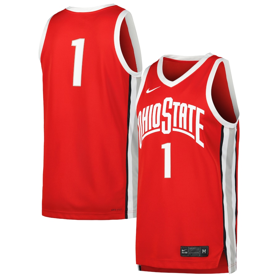 Men's Nike #1 Scarlet Ohio State Buckeyes Replica Jersey - ujerseystore