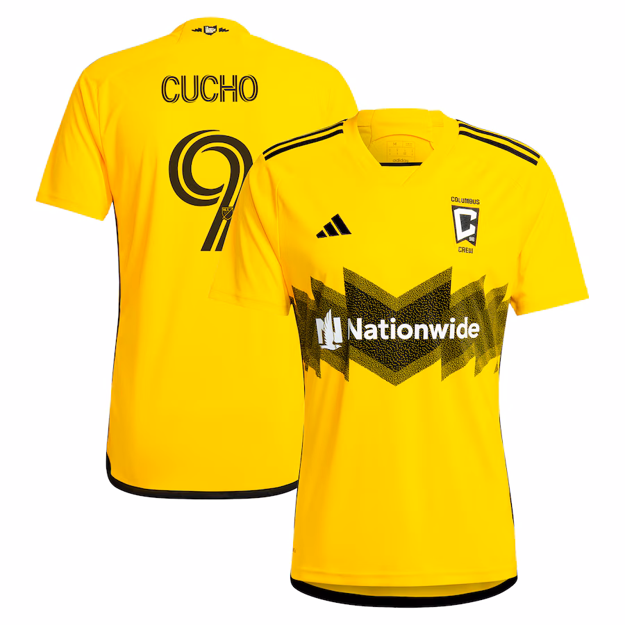 Men's Columbus Crew Cucho Hernández adidas Yellow 2024 The Home Kit Replica Player Jersey - ujerseystore