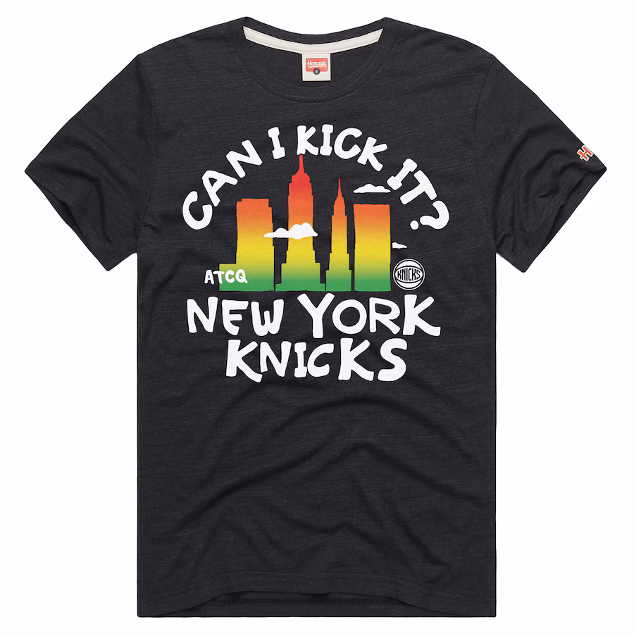 Men's New York Knicks Charcoal A Tribe Called Quest Can I Kick It? Tri-Blend T-Shirt - ujerseystore