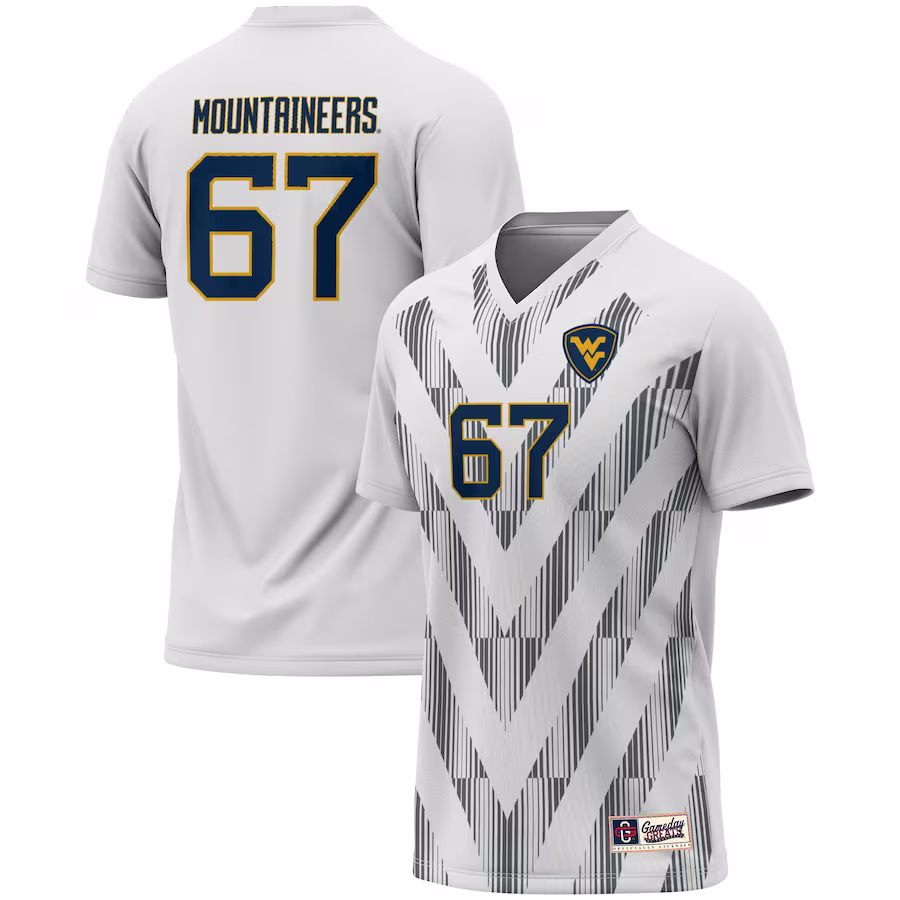 #1 West Virginia Mountaineers GameDay Greats Unisex Lightweight Soccer Fashion Jersey - White - ujerseystore