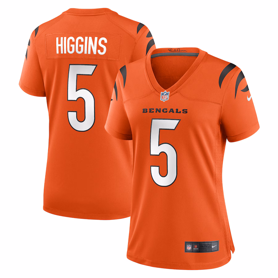 Women's Cincinnati Bengals Tee Higgins Nike Orange Alternate Game Player Jersey - ujerseystore