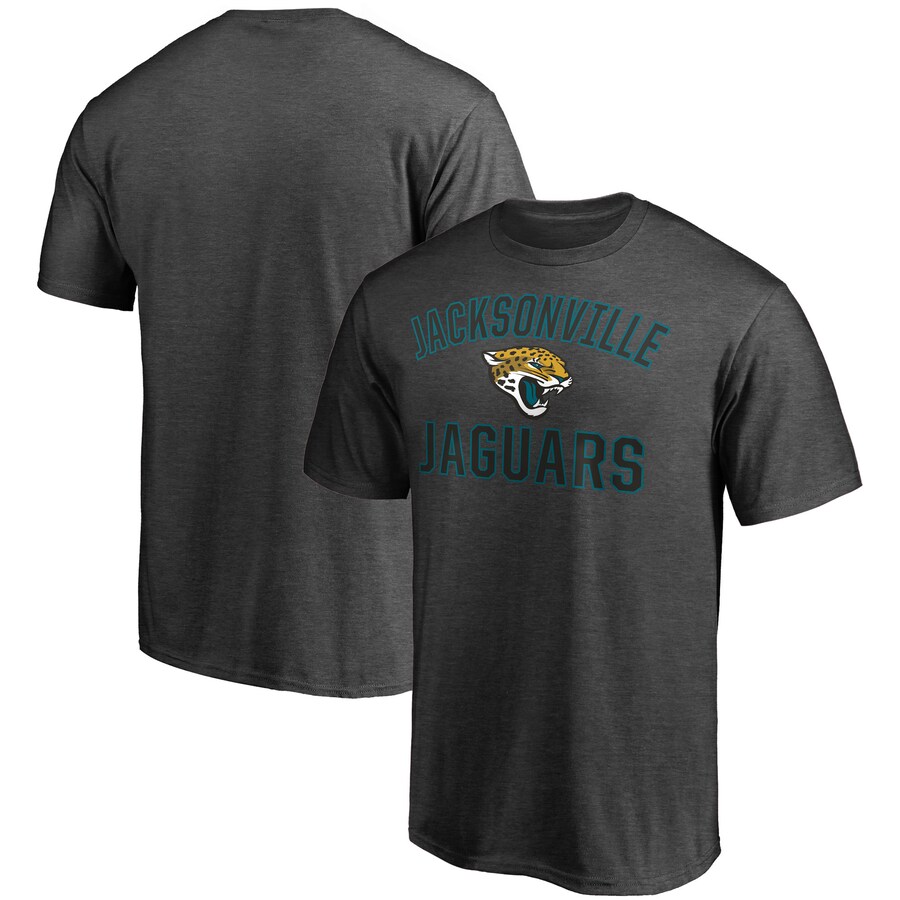 Men's Jacksonville Jaguars Fanatics Heather Charcoal Victory Arch T-Shirt - ujerseystore