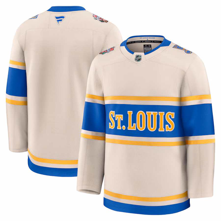 Men's St. Louis Blues Fanatics Cream 2025 NHL Winter Classic Premium Jersey - ujerseystore