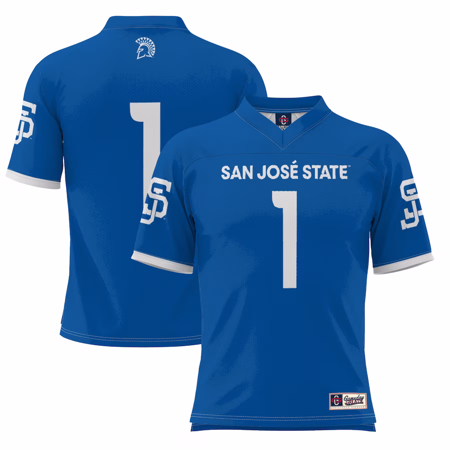 #1 San Jose State Spartans GameDay Greats Youth Football Jersey - Royal - ujerseystore