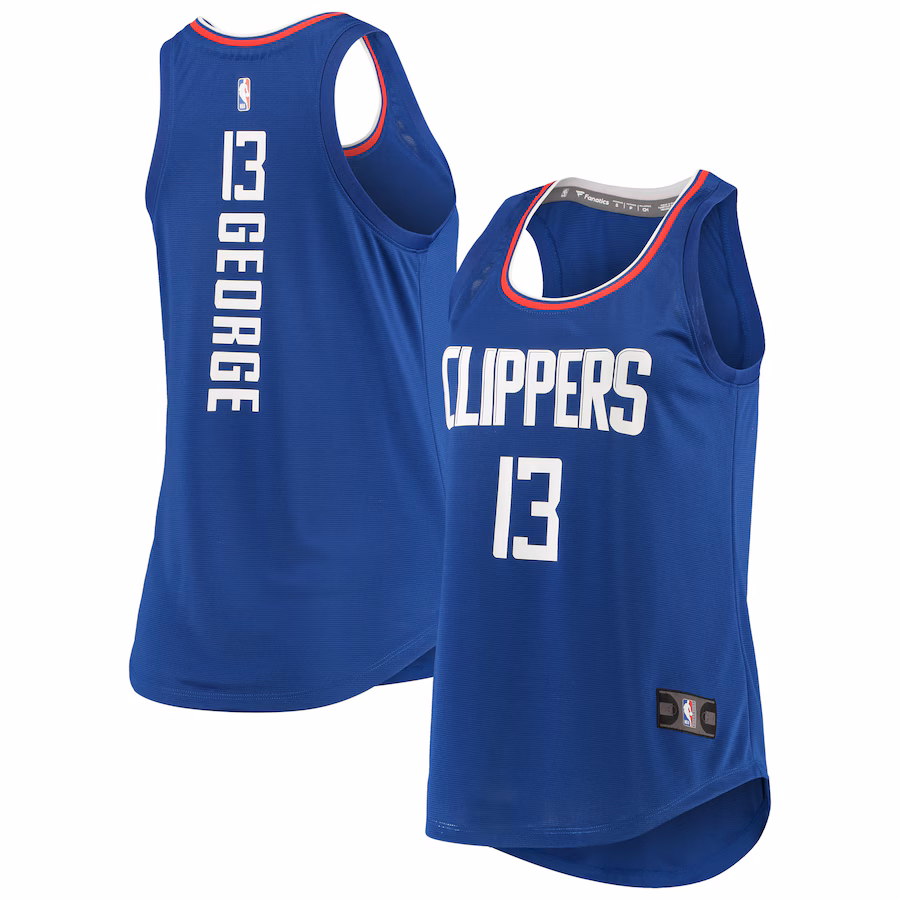 Women's LA Clippers Paul George Fanatics Royal Fast Break Player Movement Jersey Tank Top - ujerseystore